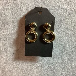 Gold Hoop Drop Earrings - Fashion Jewelry clip earrings.